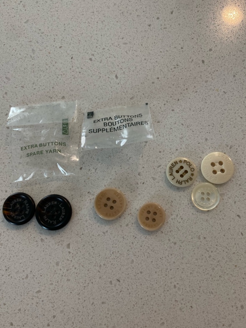 Lauren Ralph Lauren Black and Tortoiseshell Logo Buttons